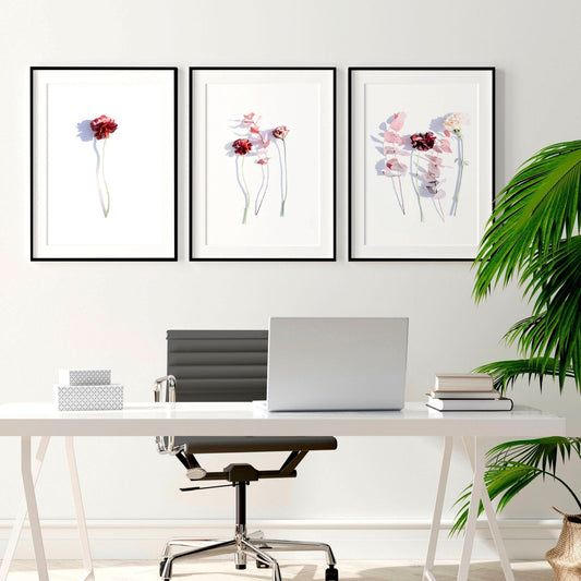 Art flowers | set of 3 framed wall art