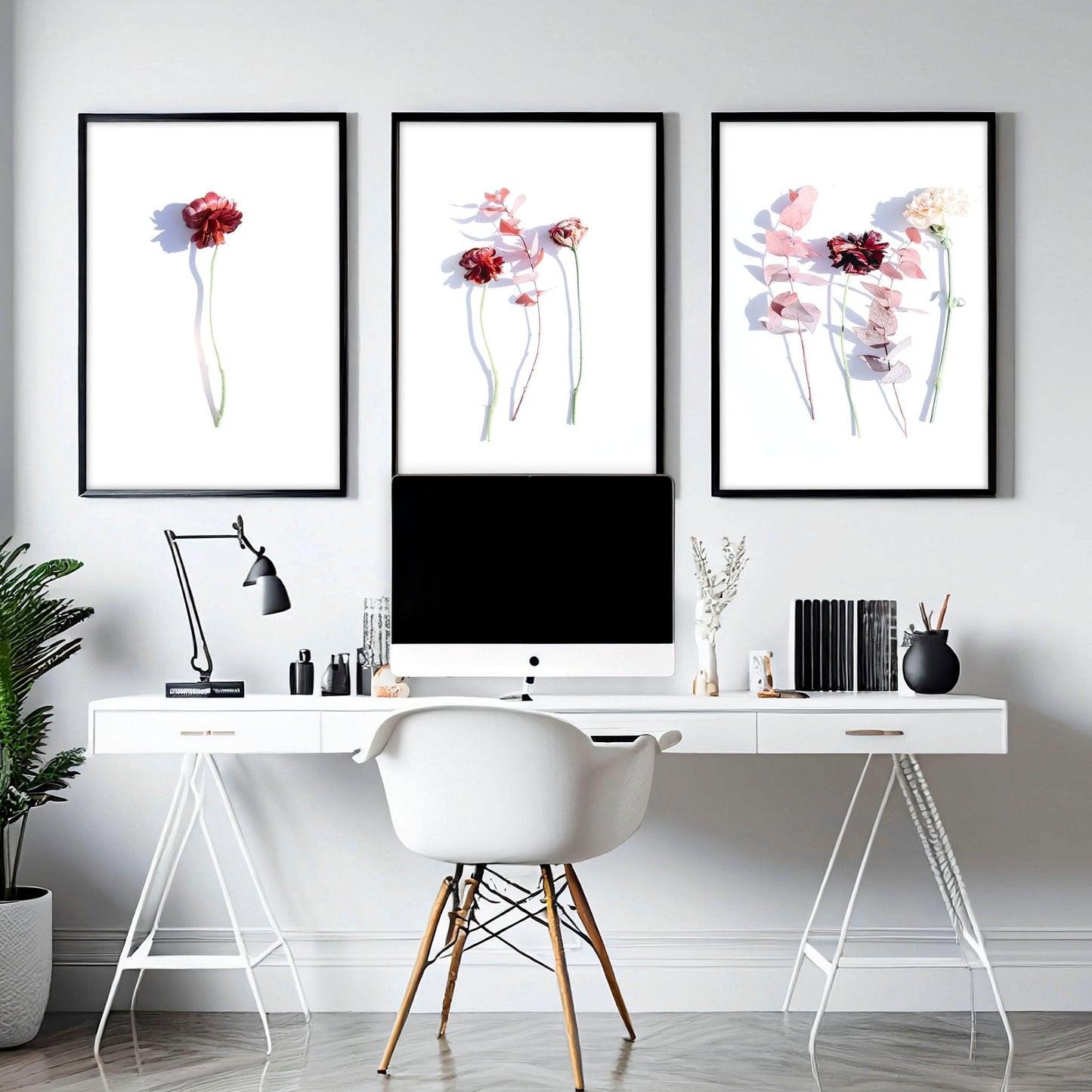 Art flowers | set of 3 framed wall art