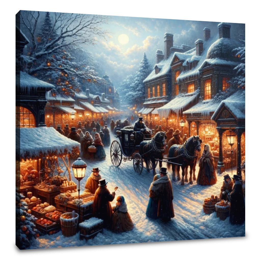 Victorian Winter Market Canvas