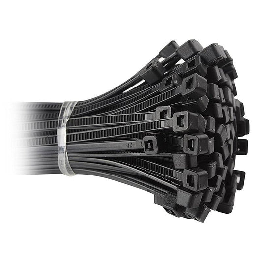 Pack of 100 Black Self Locking Cable Ties