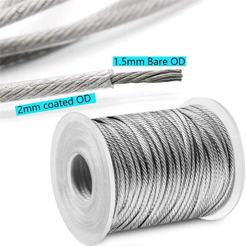 30M Guide Wire PVC Coated Stainless Steel Heavy Duty Hanging Kit
