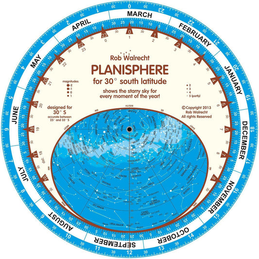 English Planisphere for 30¬∞ South