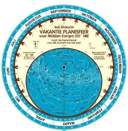 Dutch 'Holiday' Planisphere for 50¬∞ North