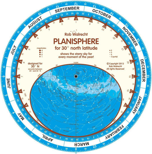 English Planisphere for 30¬∞ North