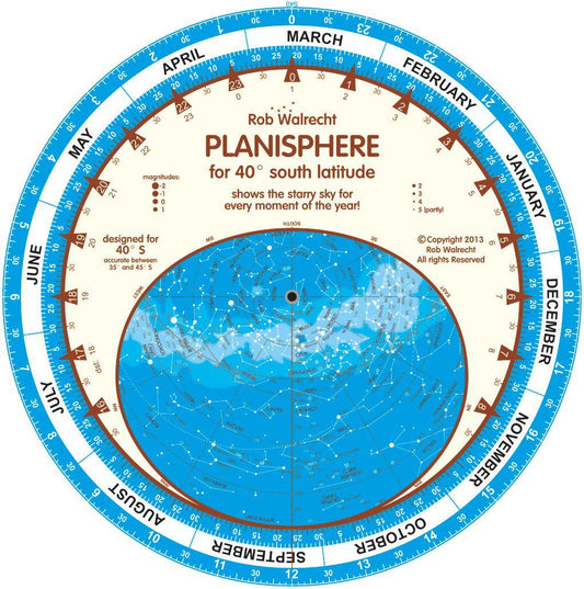 English Planisphere for 40¬∞ South