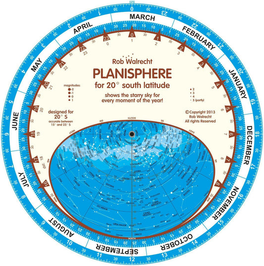 English Planisphere for 20¬∞ South