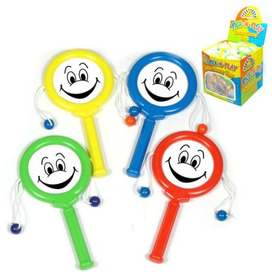Children's 10cm Colourful Happy Face Twist Drum Toy