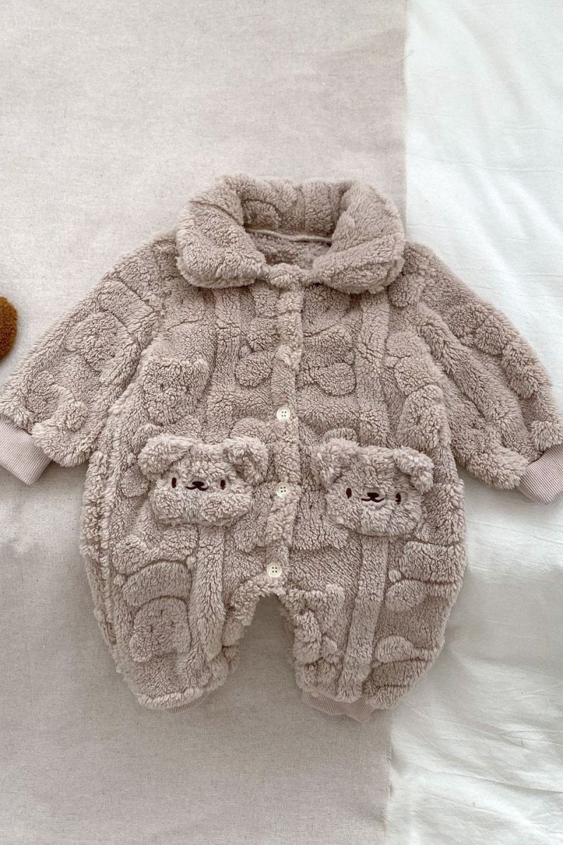 The Fur Bear Lining Fluffy Coat Romper