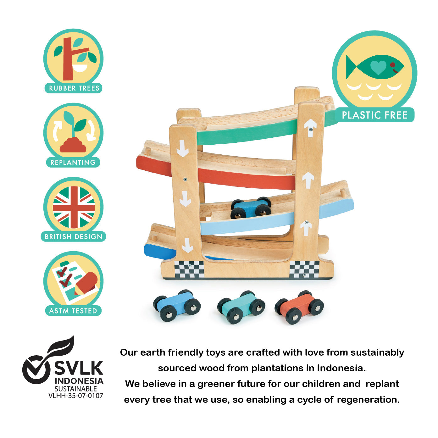 Wooden Ramp Racer Toy