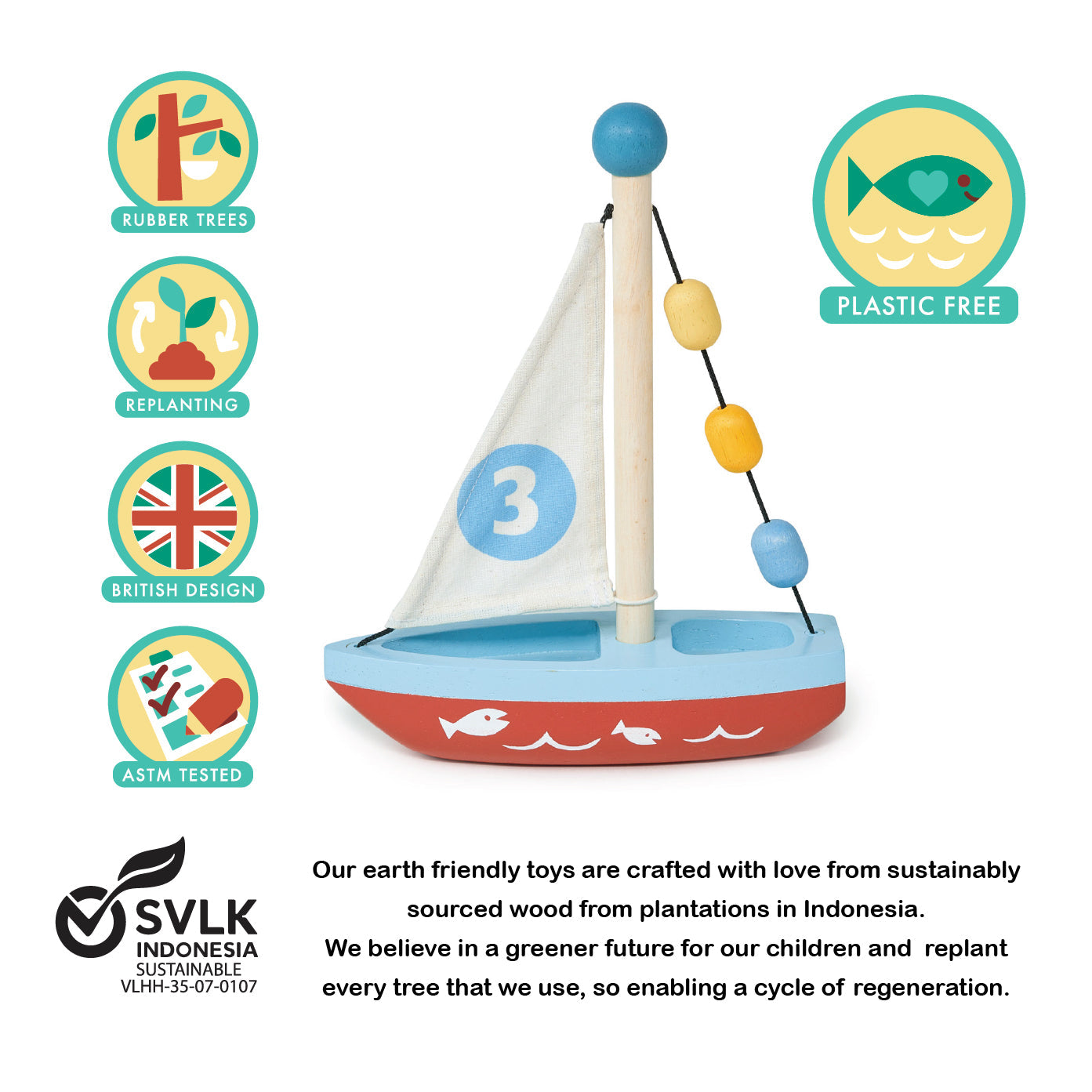Wooden Sailing Boat