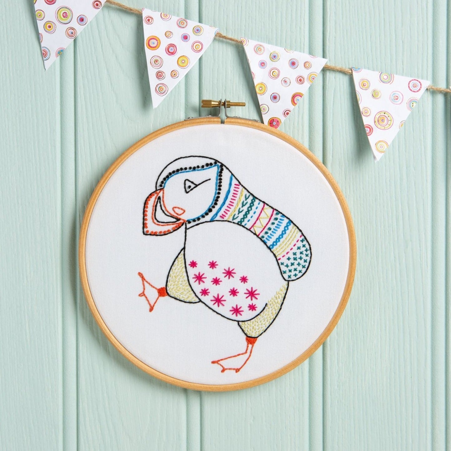 Puffin Embroidery Kit for Beginners