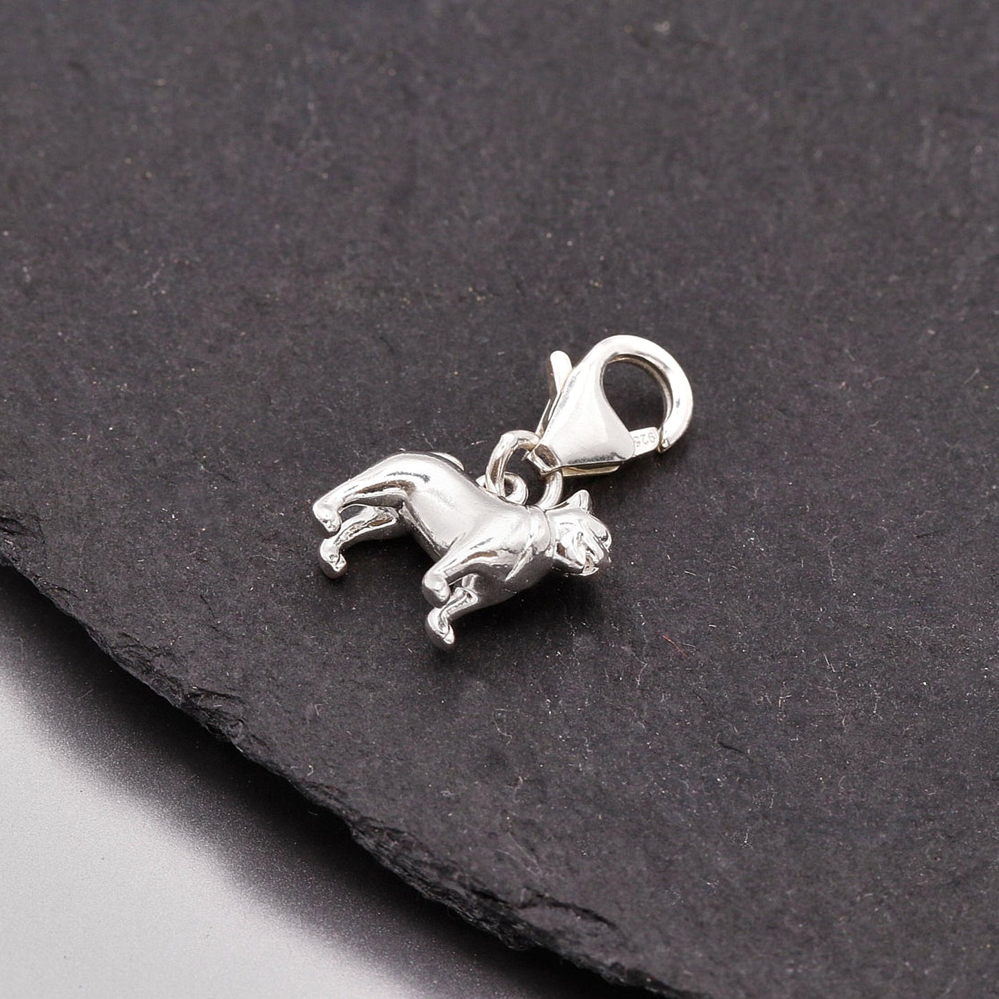 Pug Silver Dog Charm