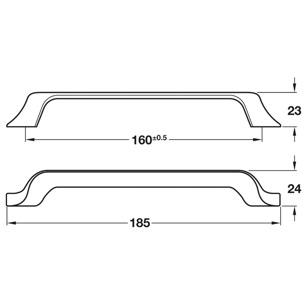 Pull Handle, Zinc Alloy, Fixing Centres 160mm, Charlotte | CLEARANCE