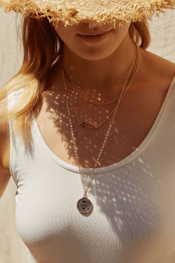 Louche Punk Style 3 Strand Necklace