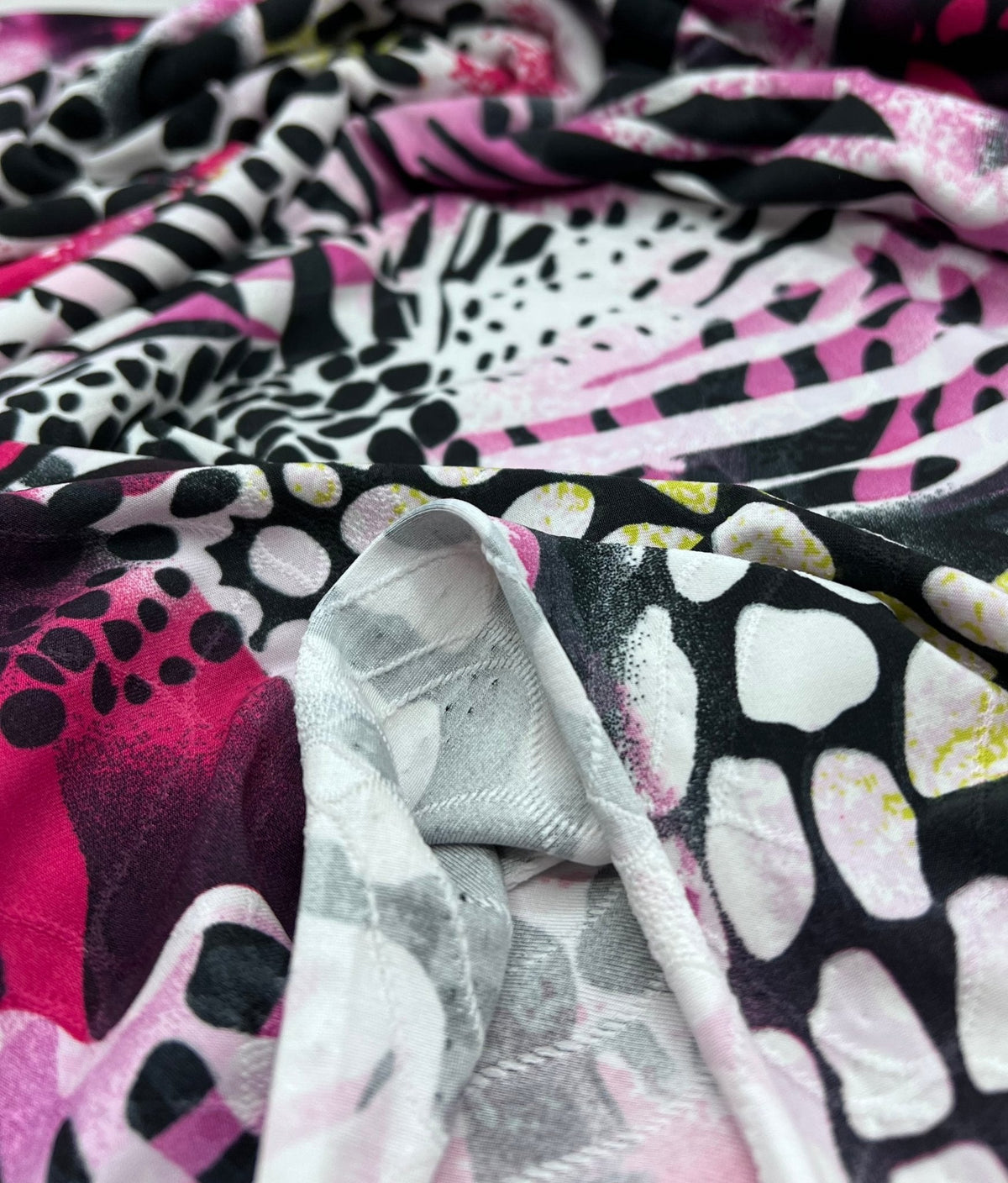 Purple Animal Mix Print Soft Touch 4 Way Stretch Fabric