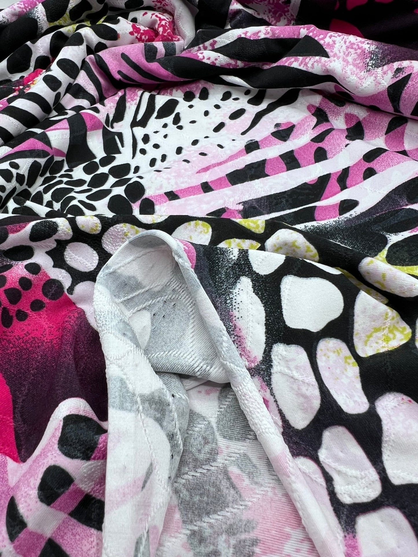 Purple Animal Mix Print Soft Touch 4 Way Stretch Fabric