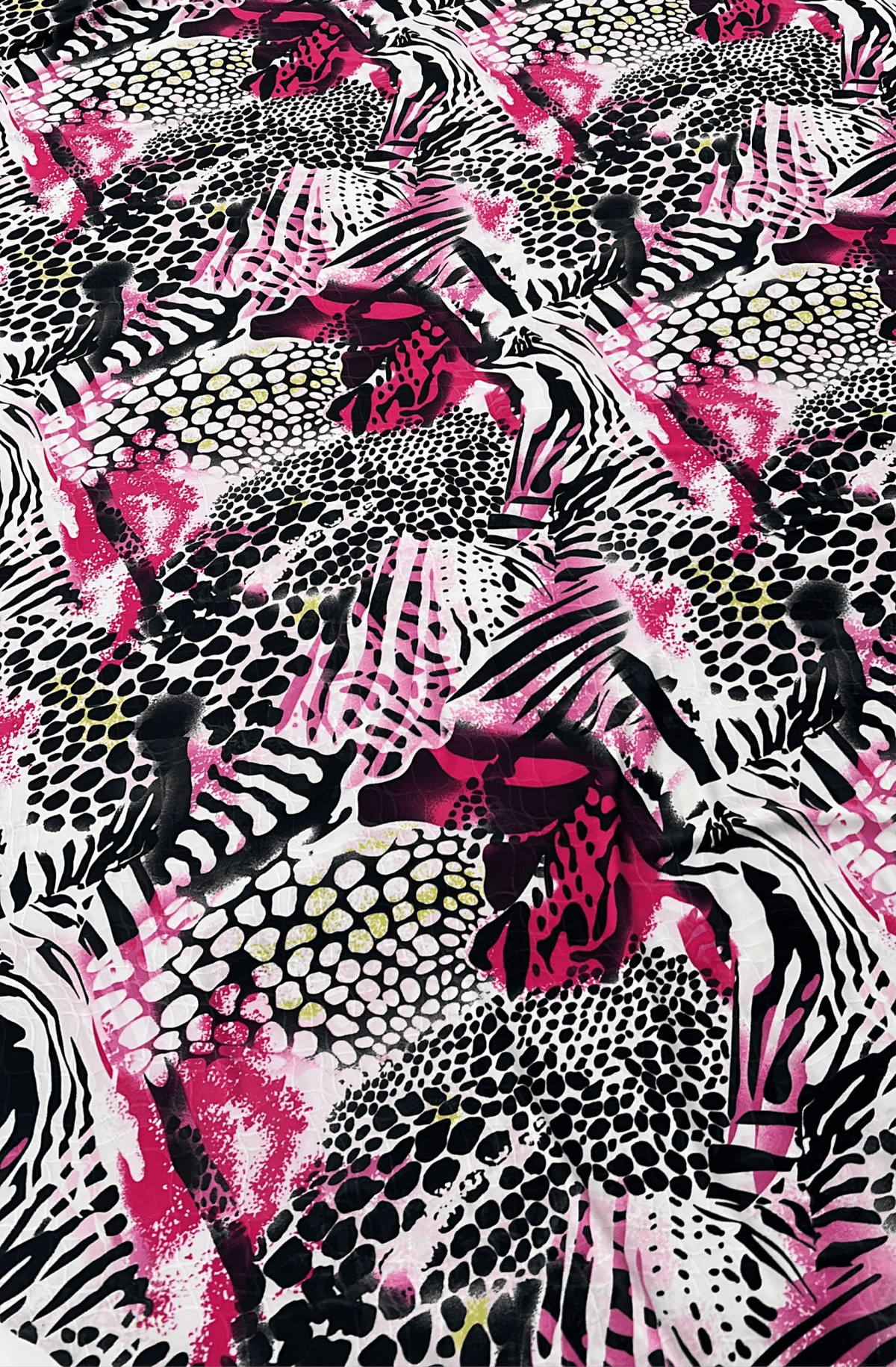 Purple Animal Mix Print Soft Touch 4 Way Stretch Fabric