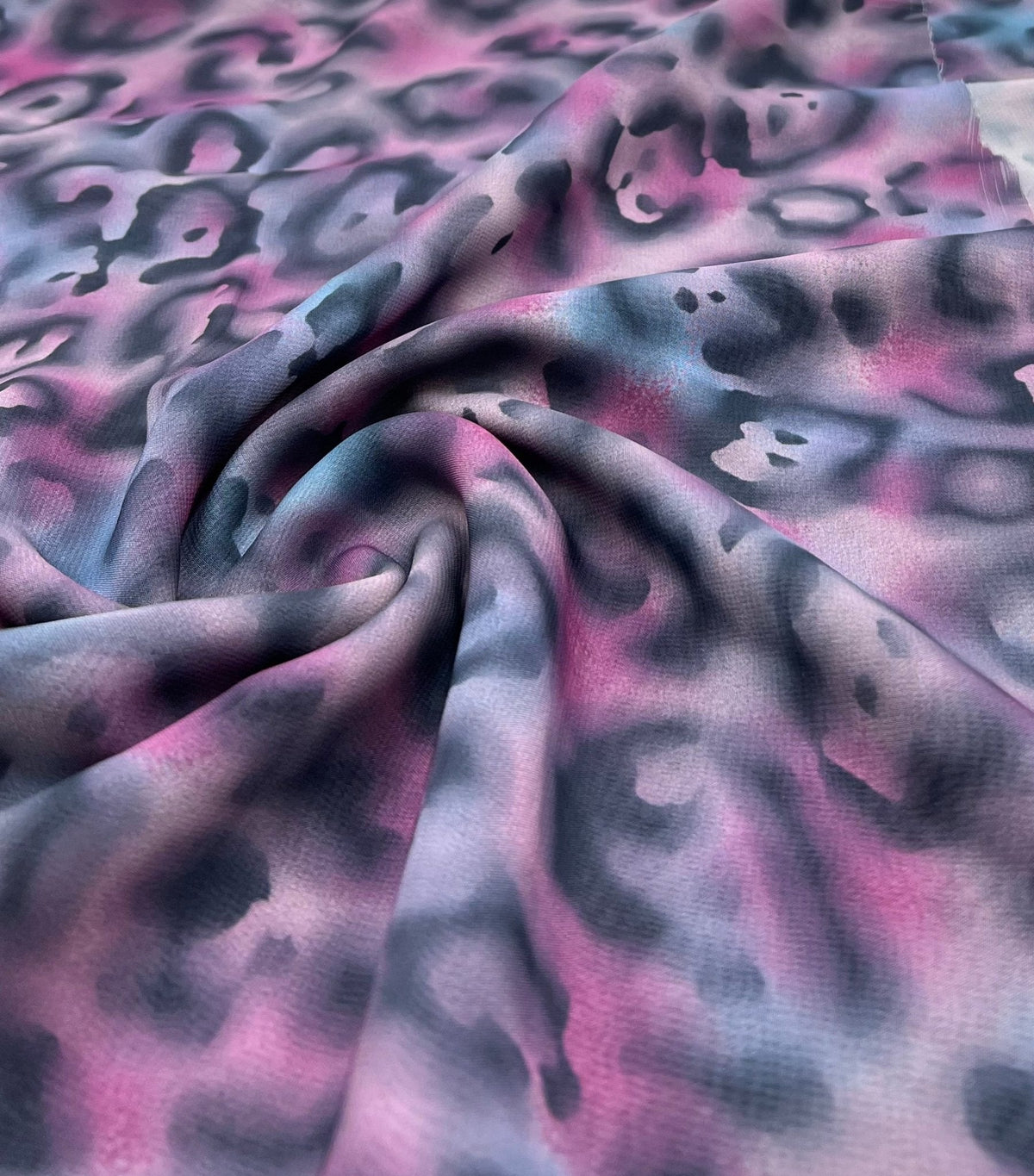 Purple Animal Mix Printed Chiffon Dress Fabric
