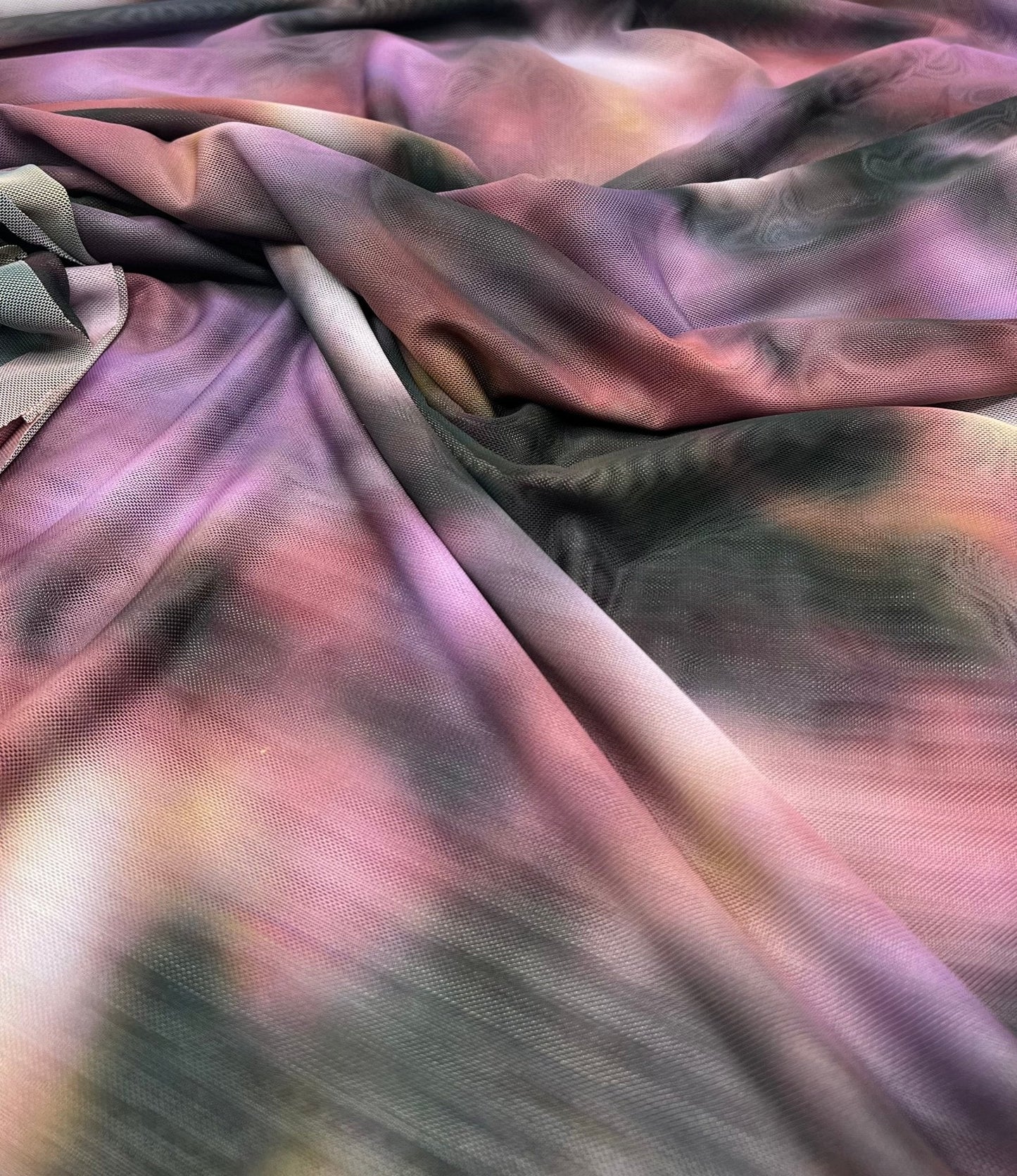 Purple Blur Mix Print Mesh Fabric Stretch