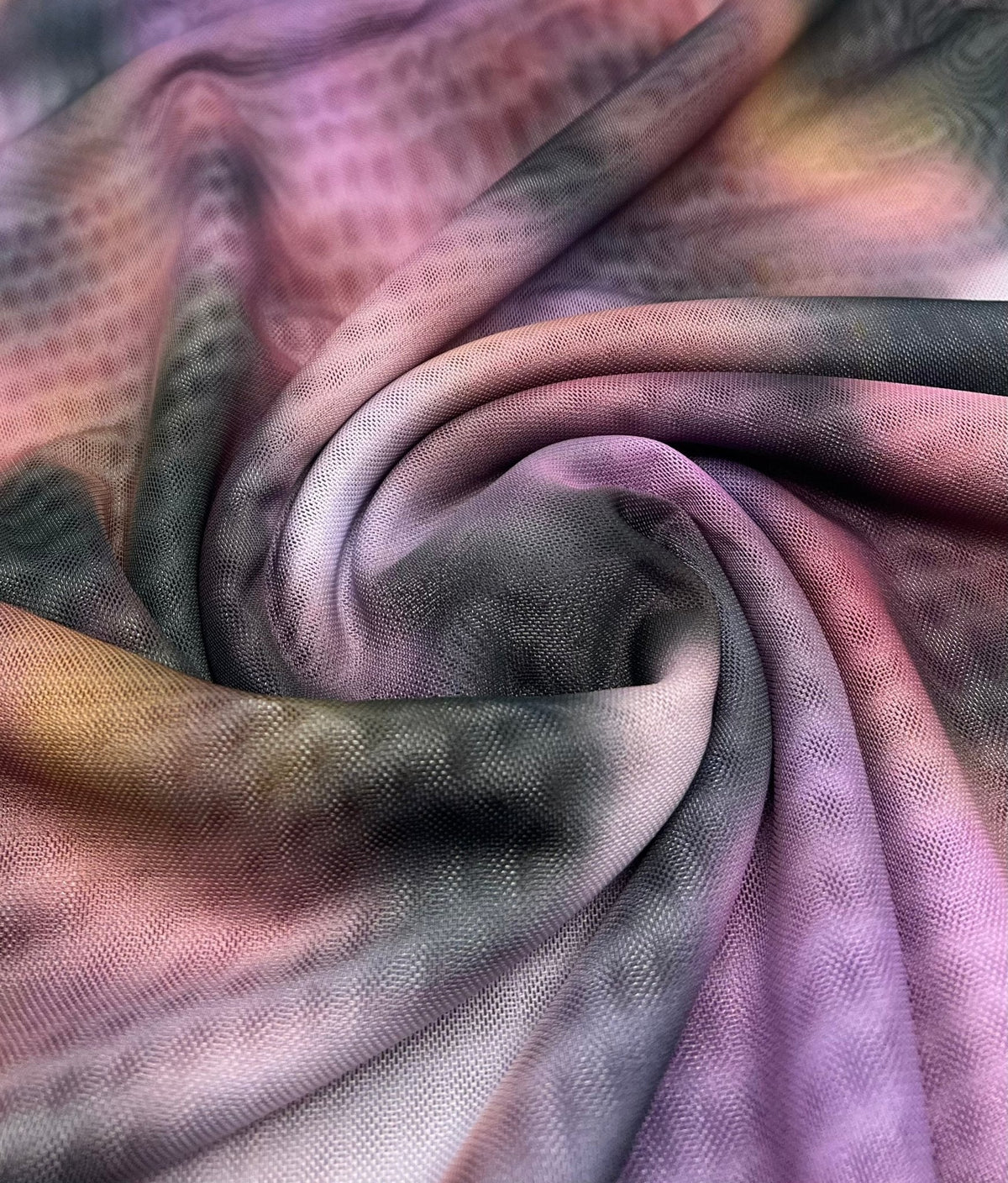 Purple Blur Mix Print Mesh Fabric Stretch