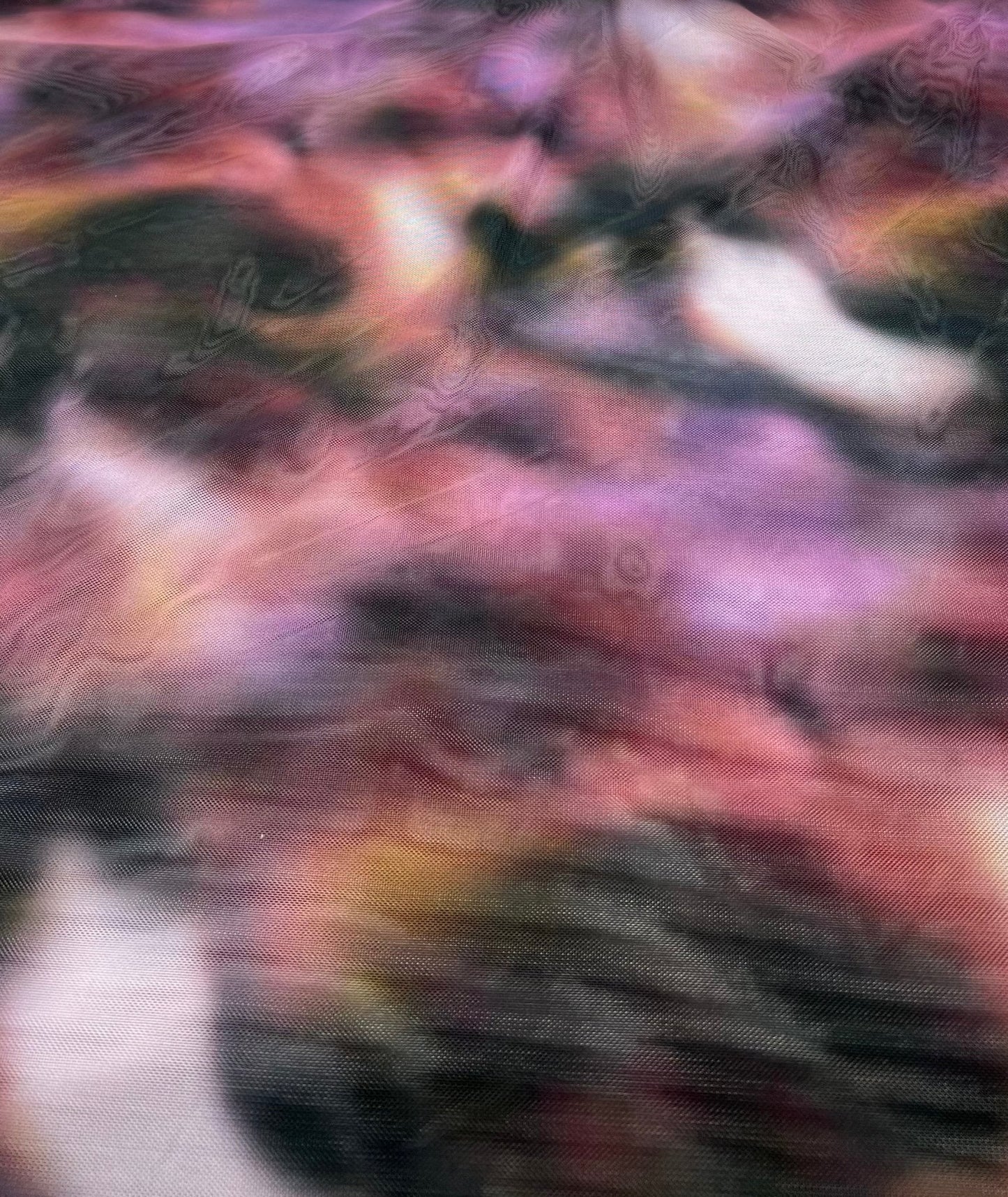 Purple Blur Mix Print Mesh Fabric Stretch