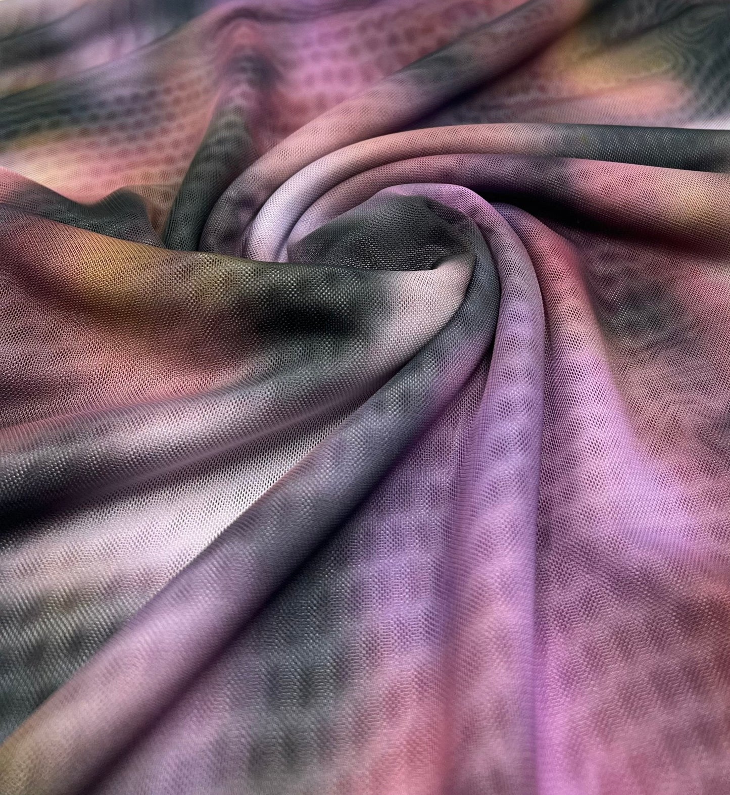 Purple Blur Mix Print Mesh Fabric Stretch