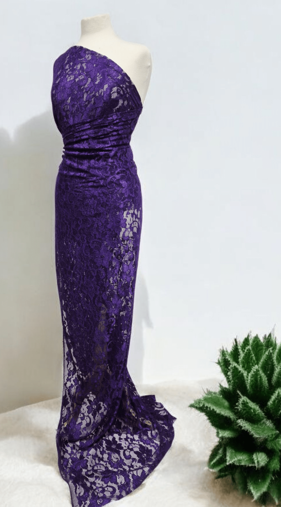 Purple Floral Lace Fabric Stretch