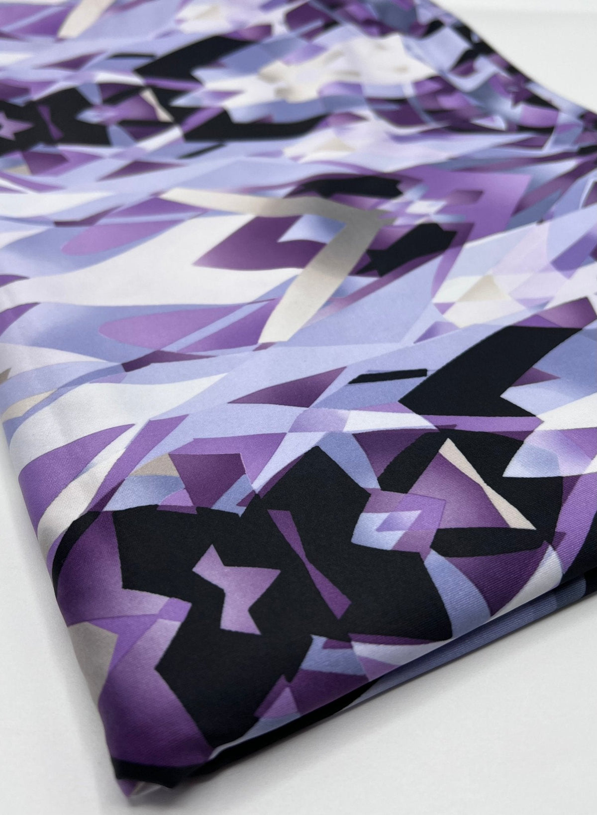 Purple Geo Print Soft Touch Stretch Fabric