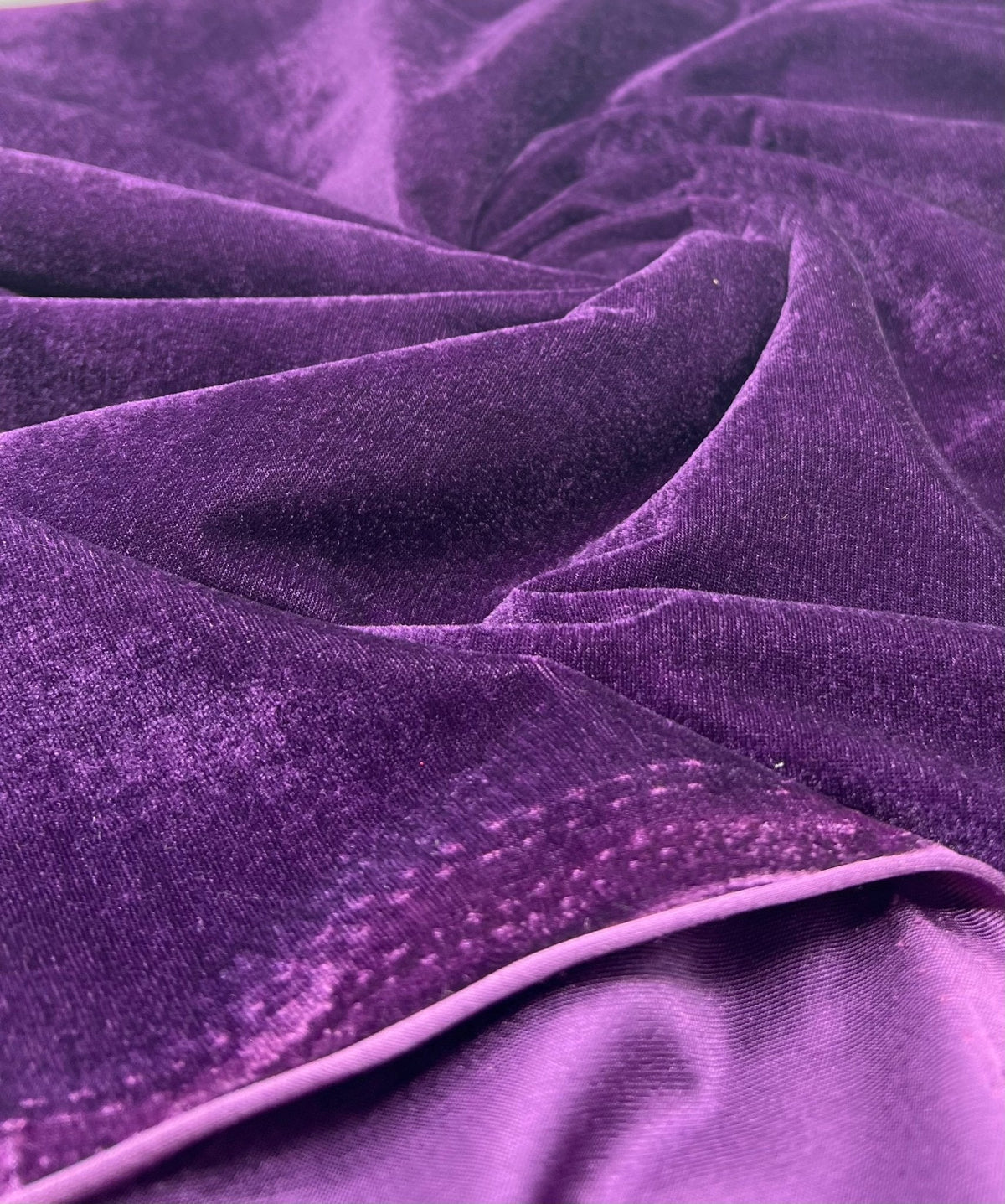Purple Plain Velour Spandex Stretch Fabric