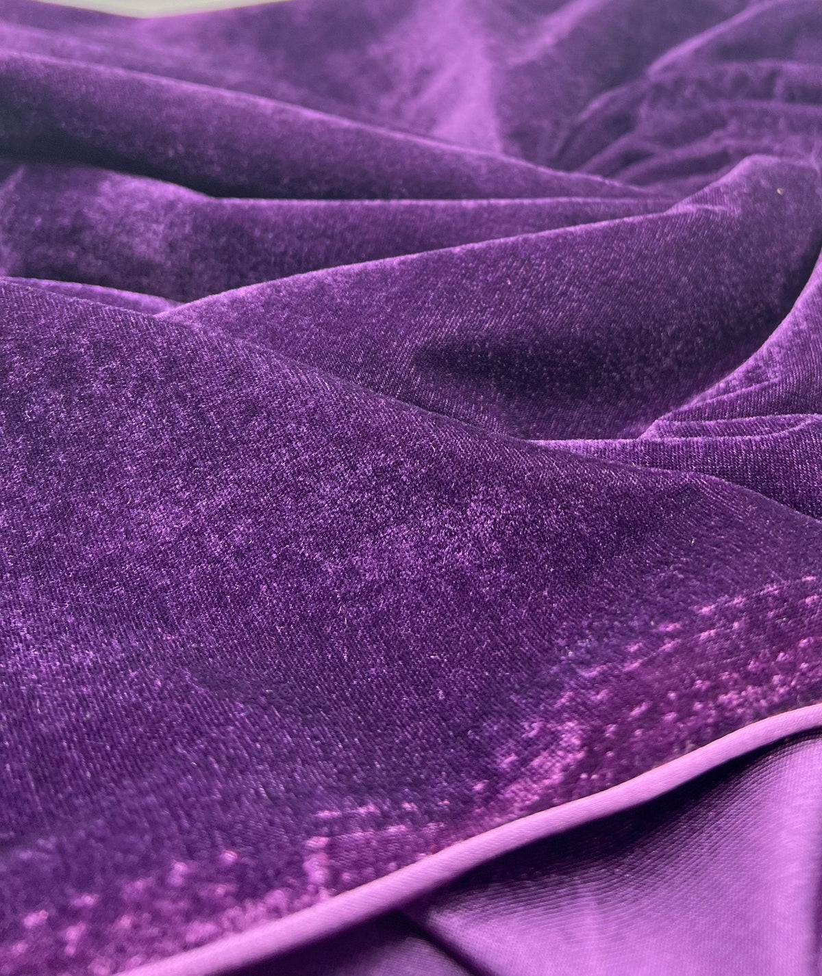Purple Plain Velour Spandex Stretch Fabric