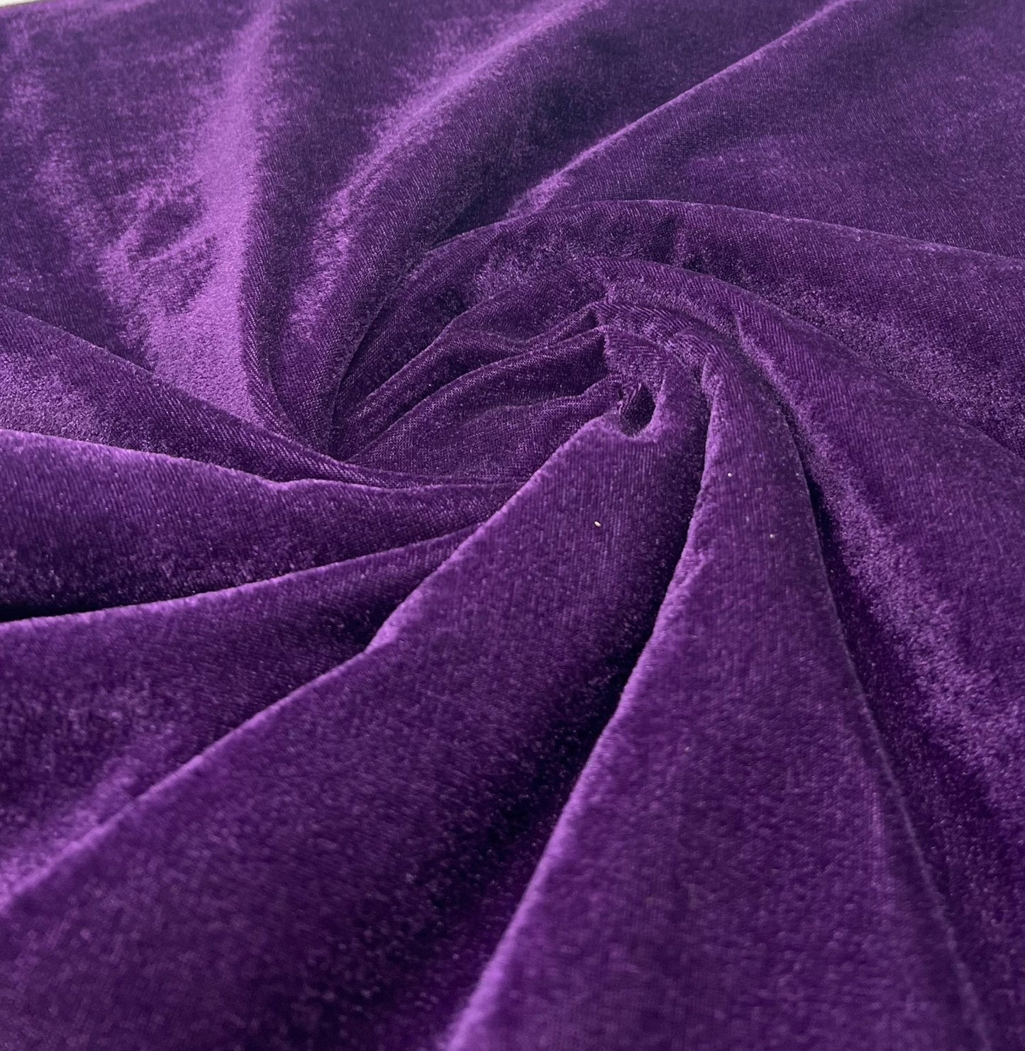 Purple Plain Velour Spandex Stretch Fabric