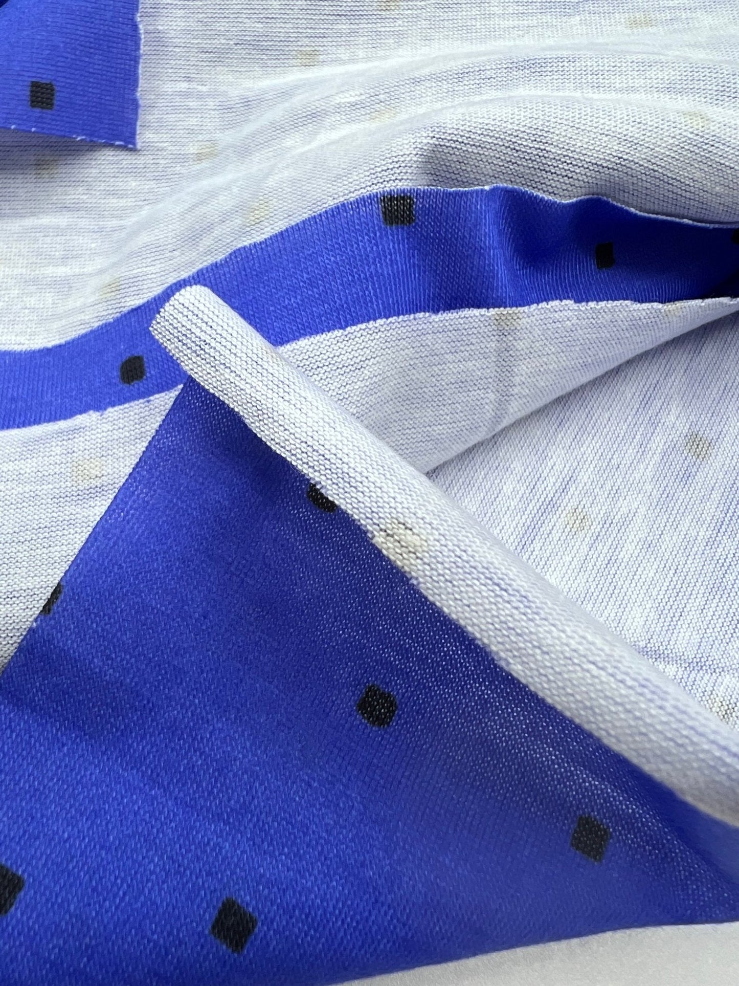 Purple Small Square Print Spun Poly Stretch Fabric