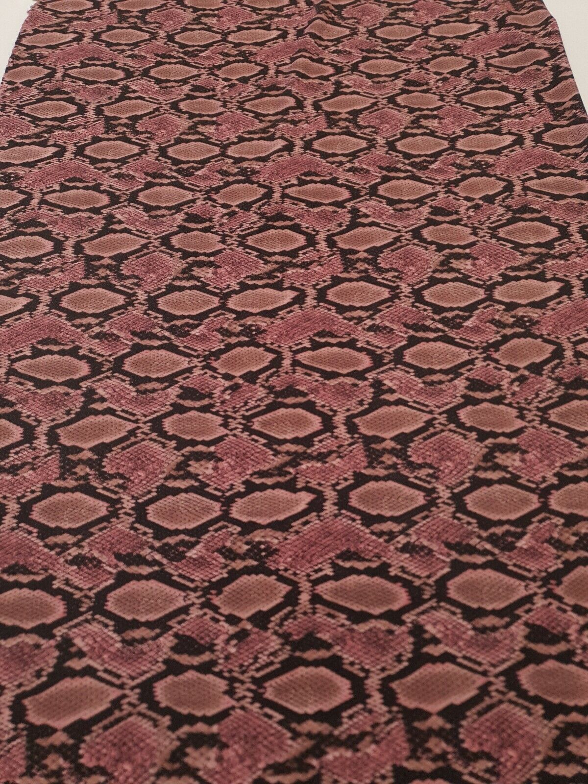 Purple Snakeskin Print Lightweight Jersey Crepe Fabric 4 Way Stretch