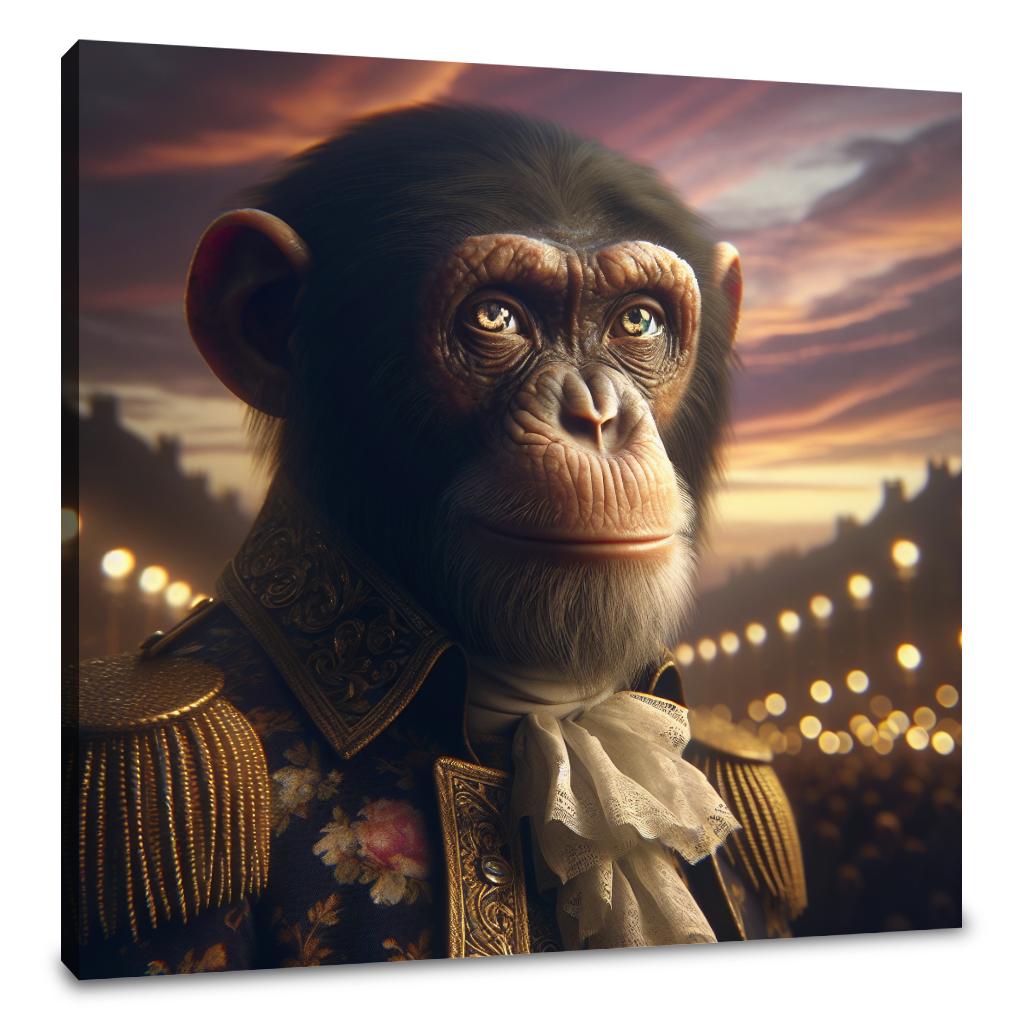 Regal Chimpanzee Dusk Canvas