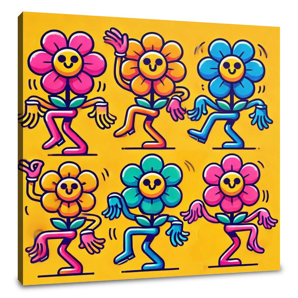 Playful Flowers Canvas