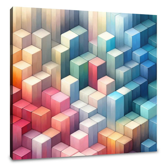 Pastel Serenity Cube Mosaic Canvas