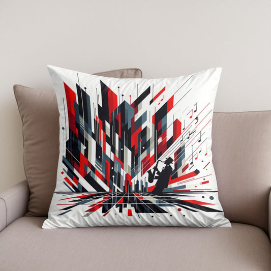 Rhythmic Jazz Geometry Cotton Cushion