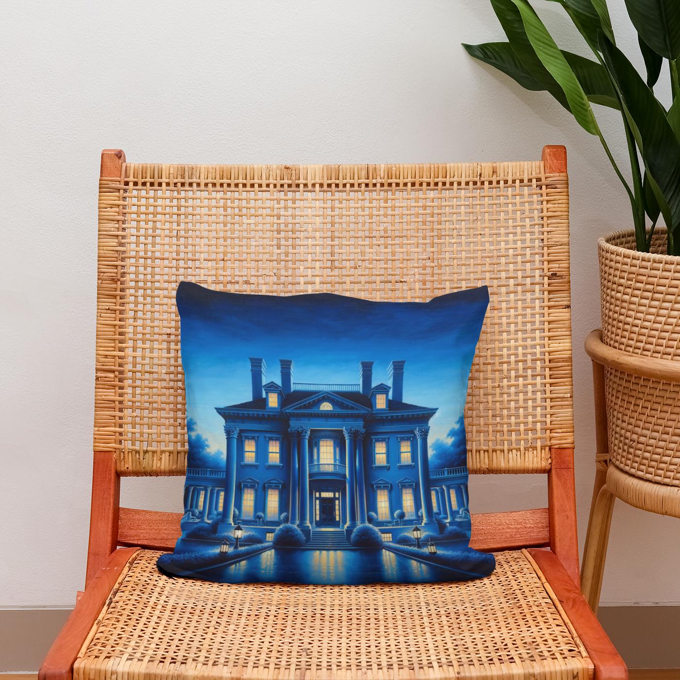 Twilight Grace Mansion Cotton Cushion