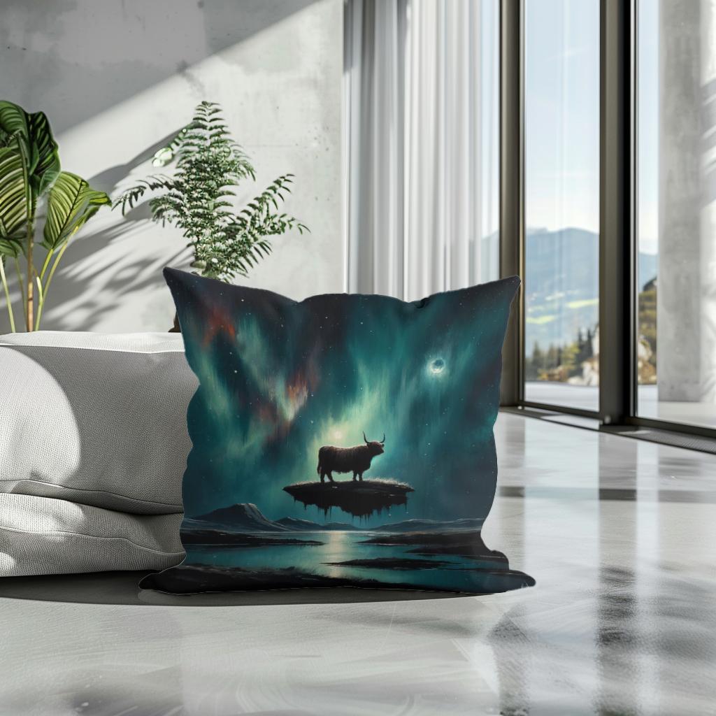 Highland Cow Mystique Cotton Cushion
