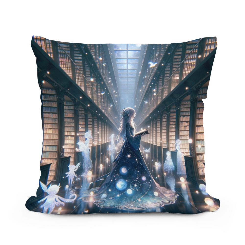 Celestial Librarian's Realm Cotton Cushion