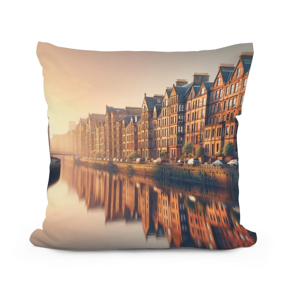 Sunset Serenity Glasgow Cotton Cushion