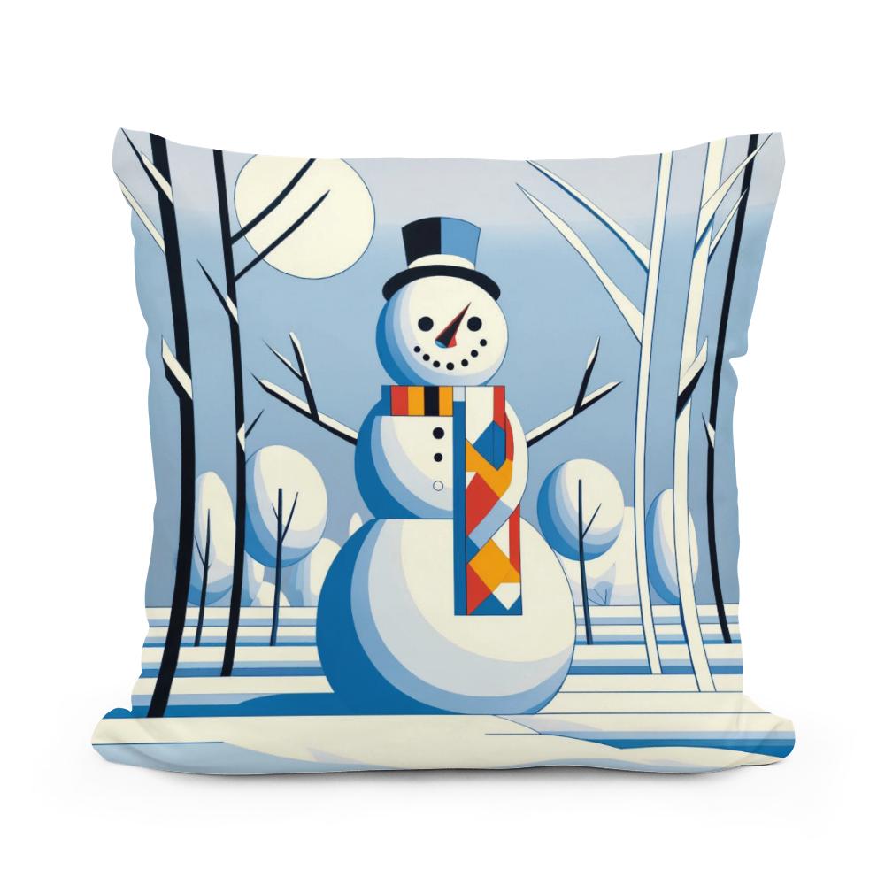 Geometric Winter Cotton Cushion