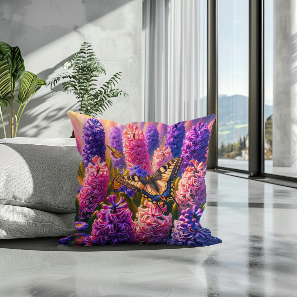 Spring Hyacinth Harmony Cotton Cushion