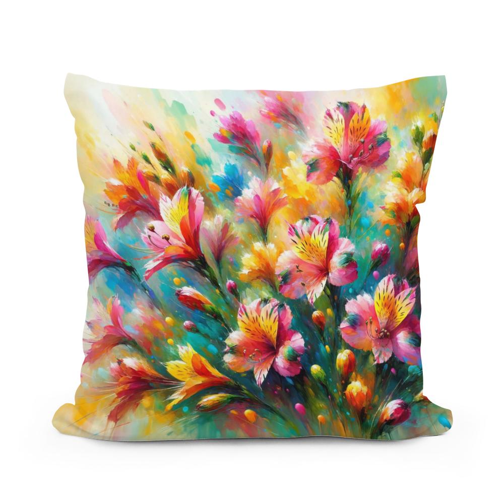 Alstroemeria's Dance Cotton Cushion