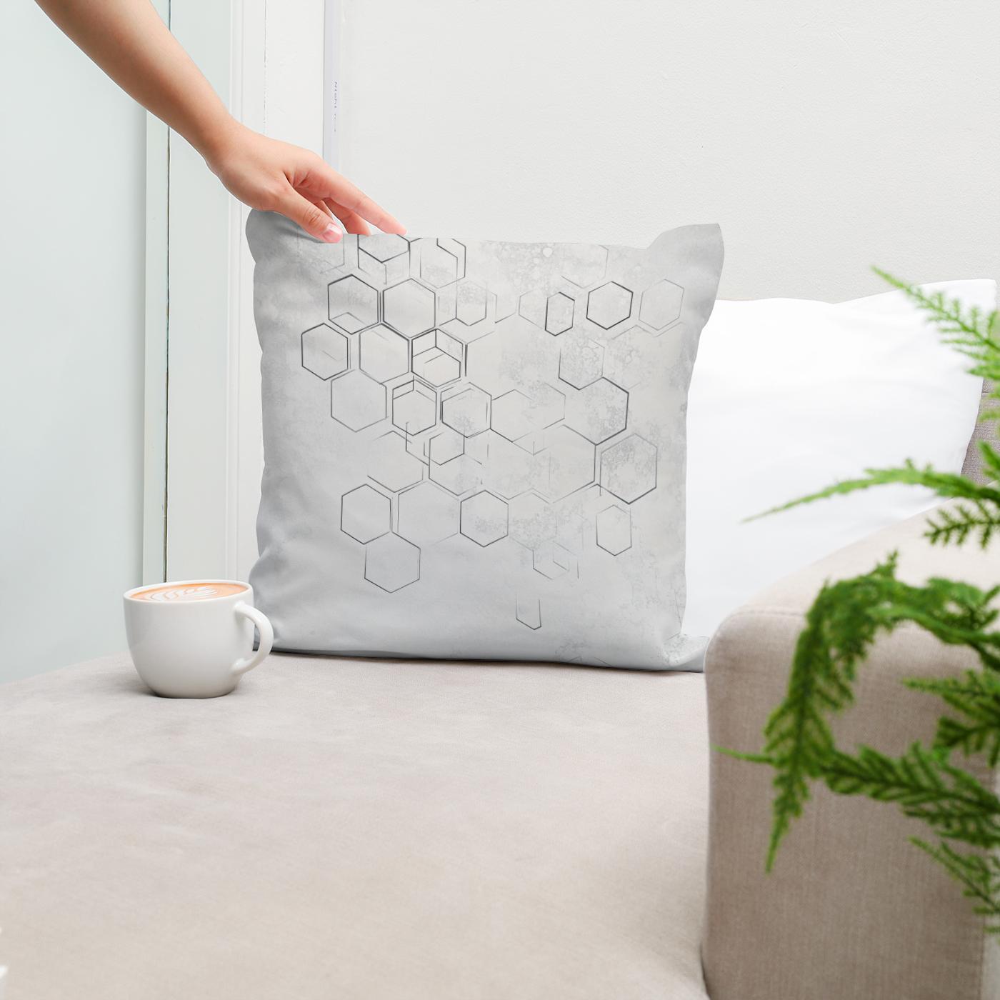 Hexagon Geometry Cotton Cushion