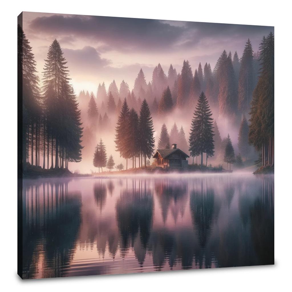Dawn Lakeside Retreat Canvas