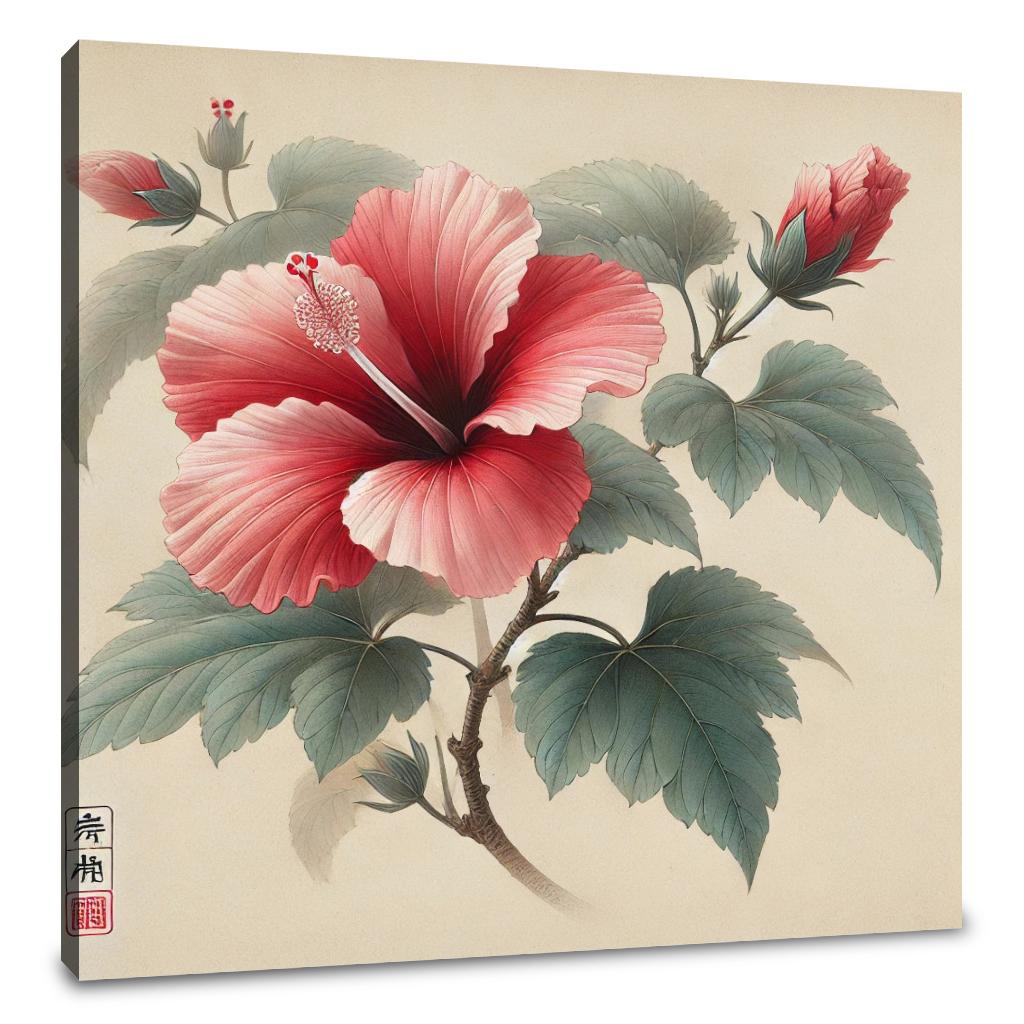 Elegant Hibiscus Blossom Canvas