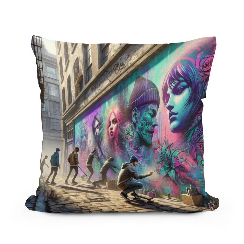 Alleyway Artistry Cotton Cushion