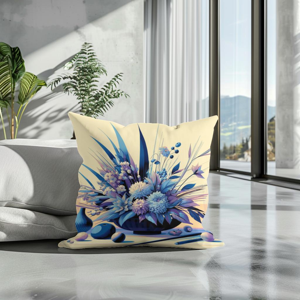Modern Ikebana Cotton Cushion