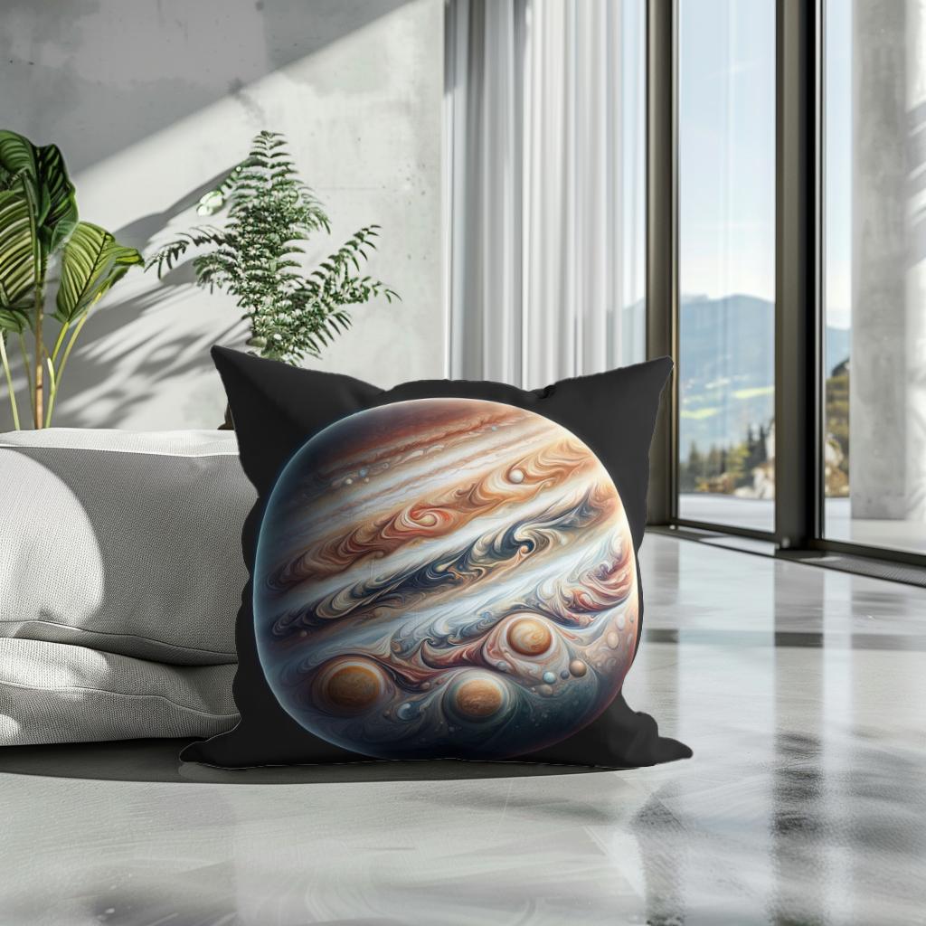 Jupiter's Swirling Majesty Cotton Cushion